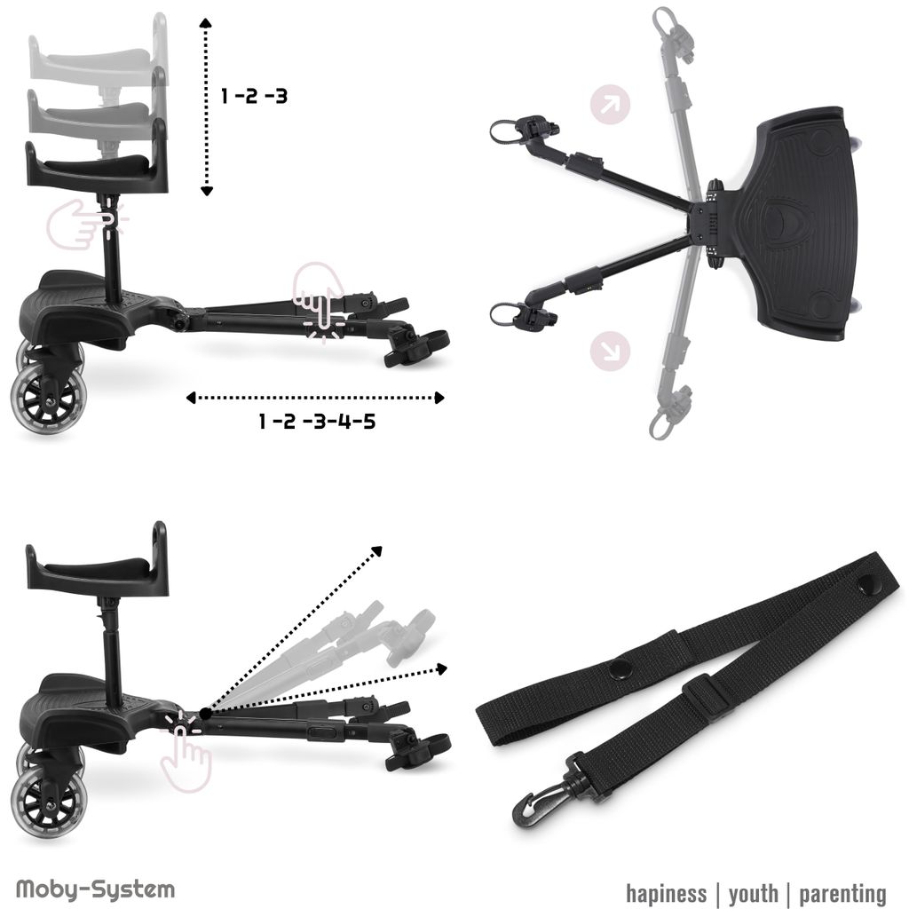 Moby-System BUGGY2GO Prodloužený kočárek s nastavitelným Obrázek produktu 6