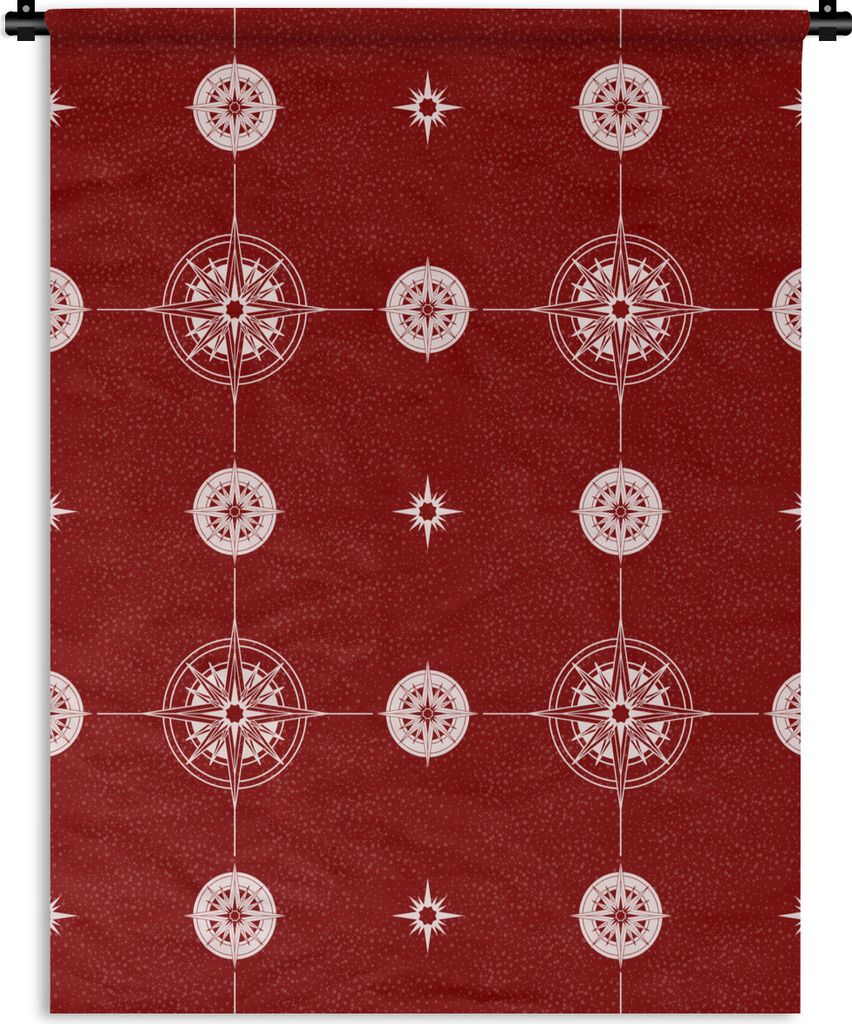 MuchoWow Wandteppich Wandbehang Kompass - Reisen - Muster 150x200 cm Tapisserie Dekoration Wandtuch - Wandaufhängung - Moderner