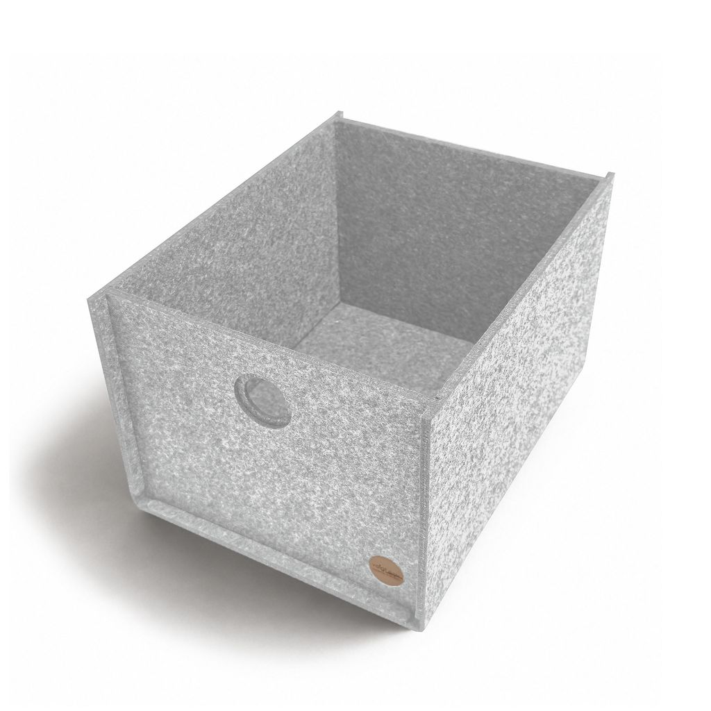 Aufbewahrungsbox CARGA Filz 29,5 x 16 x 16 cm ohne Deckel in hellgrau meliert
