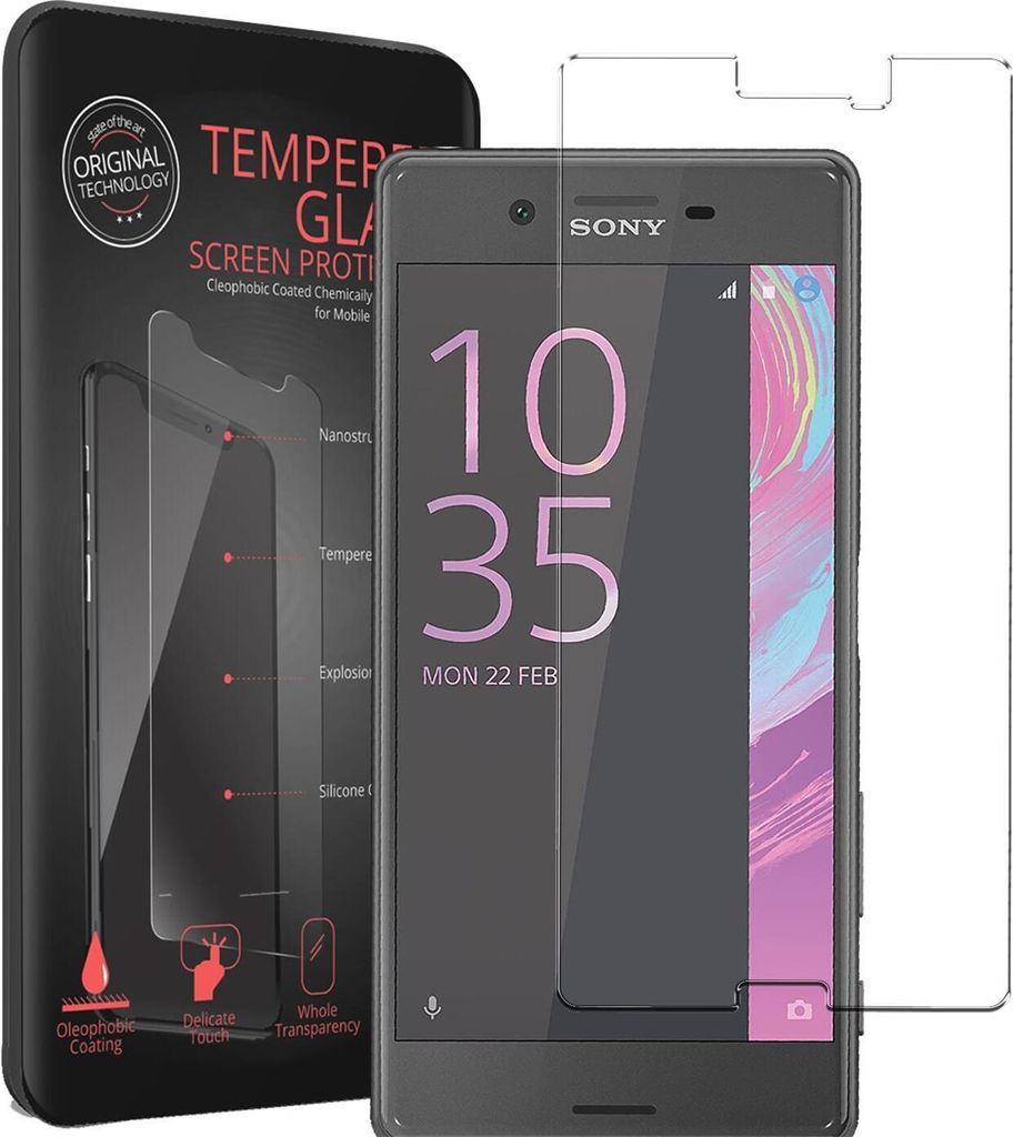2x Conie Glasfolie für Sony Xperia X Displayschutz Folie Panzer Glas Premium Schutzfolie Set Blasenfrei