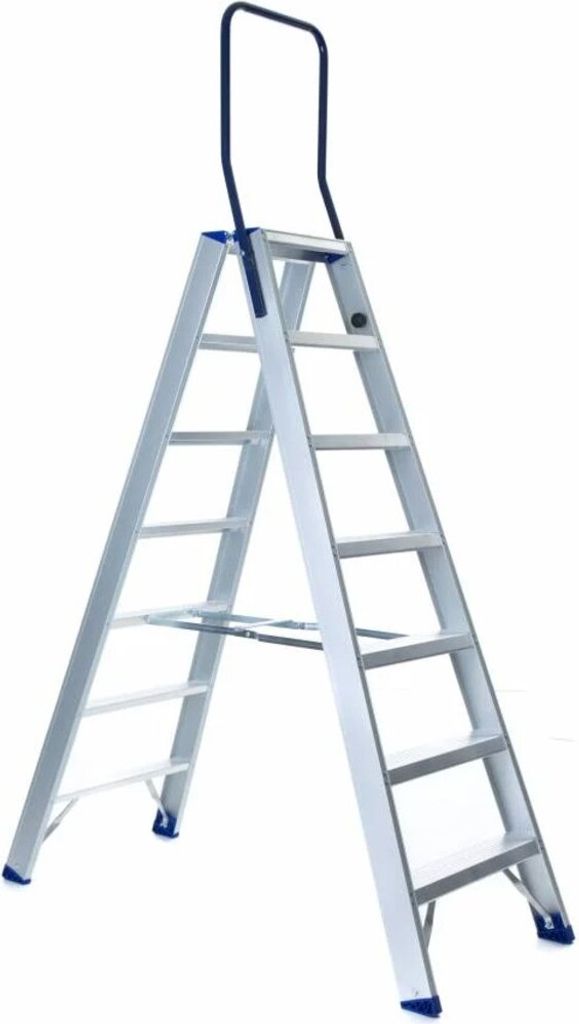 ASC Group Eurostairs Stufenstehleiter beidseitig begehbar mit Bügel 2x7 Stufen