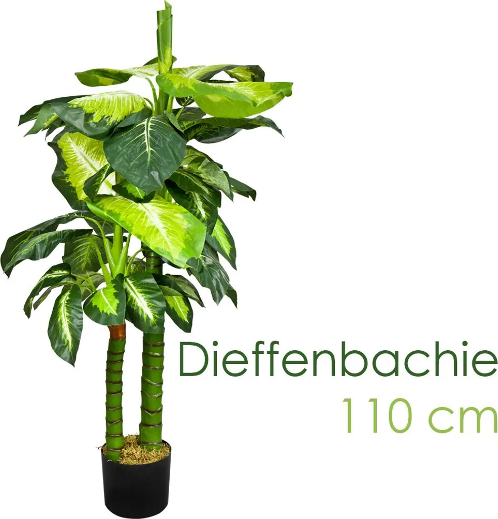 Plante Artificielle 110cm Dieffenbachia Decovego - Effet Naturel Réel