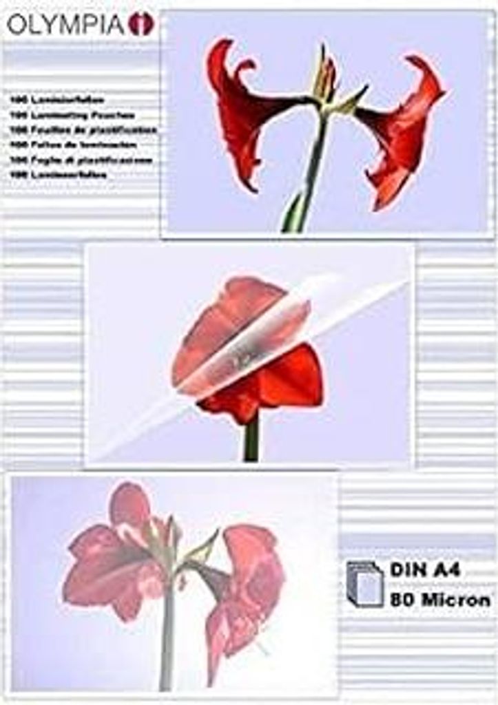 OLYMPIA Laminierfolie 100 Stück DIN A4 80 Mikron