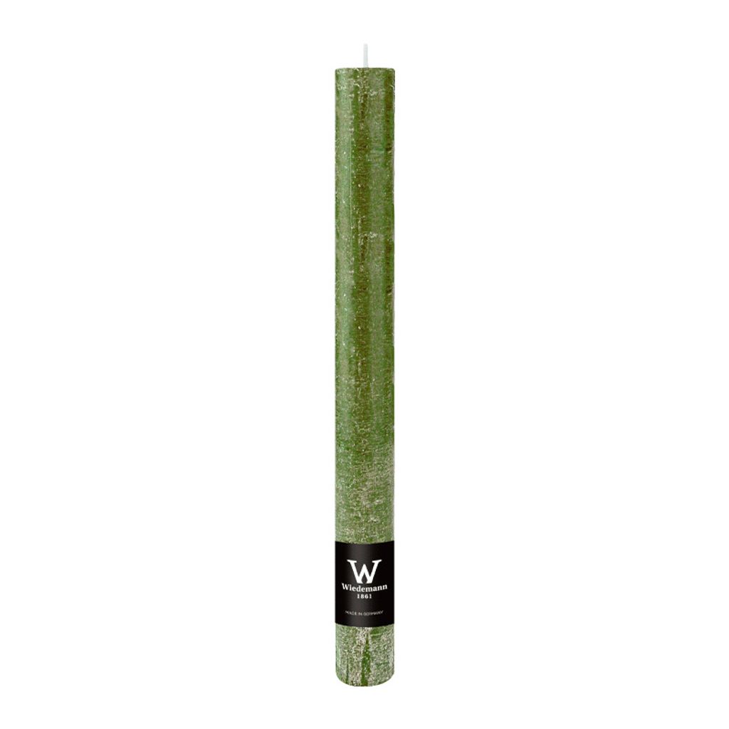 Stabkerzen aus Paraffin, Olive, Marble Rustik, Wiedemann, 250/35 mm, Brenndauer ca. 25h, 12 Stück