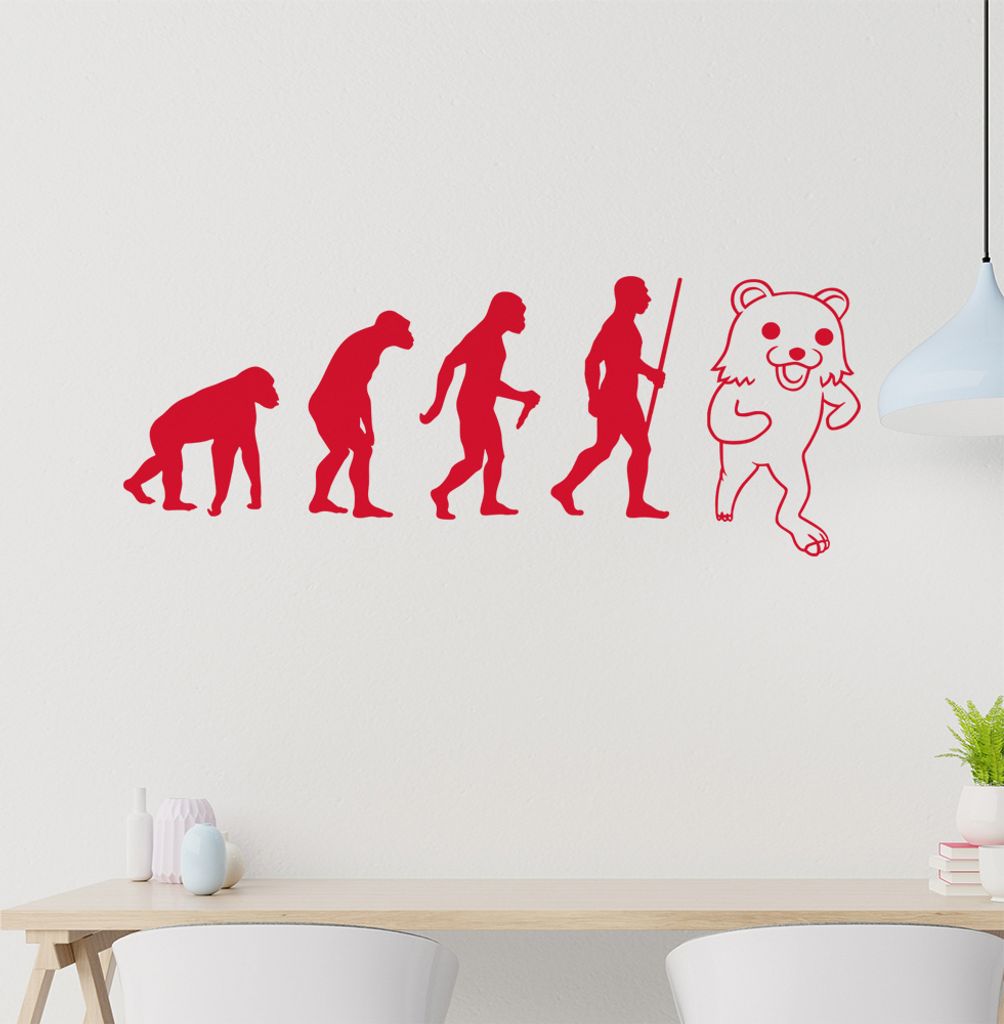 Pedobär / Pedobear Evolution Wandtattoo Wandaufkleber Wall Sticker - Dekoration, Küche, Wohnzimmer, Schlafzimmer, Badezimmer