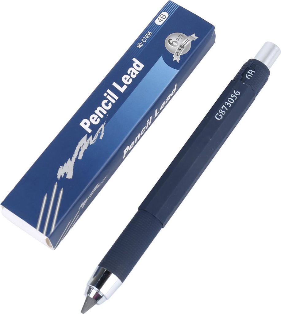 5.6mm mechanischer Bleistift mit 6 Nachfüllung 4B reibungsloses Schreiben von Kunststiften zum Zeichnen