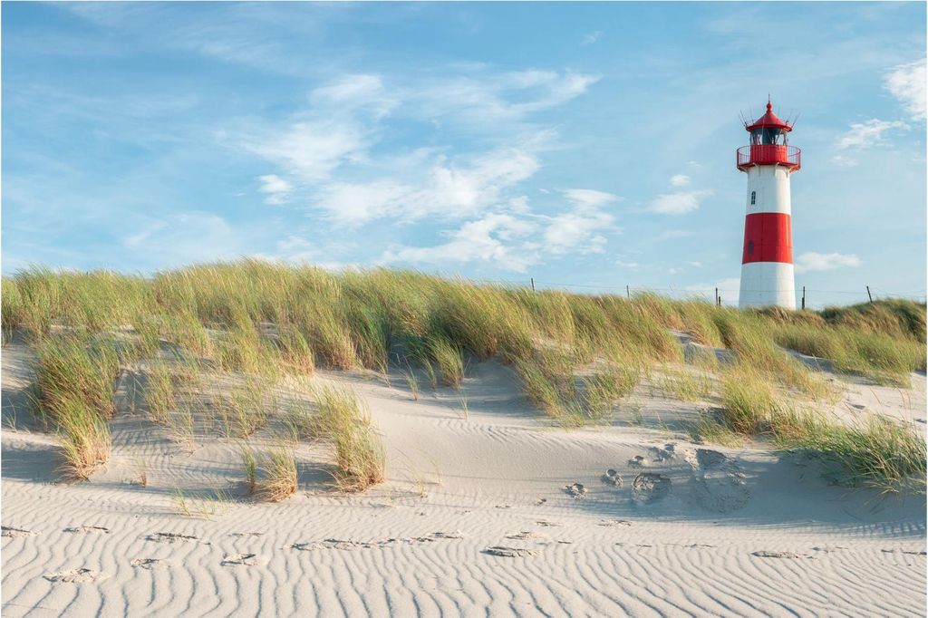 Fototapete Strand - Vliestapete - Bildtapete UV-beständig Düne blau Maritim Wandtapete geruchsfrei