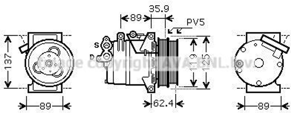 PRASCO FDK433 - OE 1388316 Klimakompressor für Focus C-Max (DM2), Focus II, Kuga I, C30 (533), C70 II Cabriolet (542), S40 II (544), V50 (545)