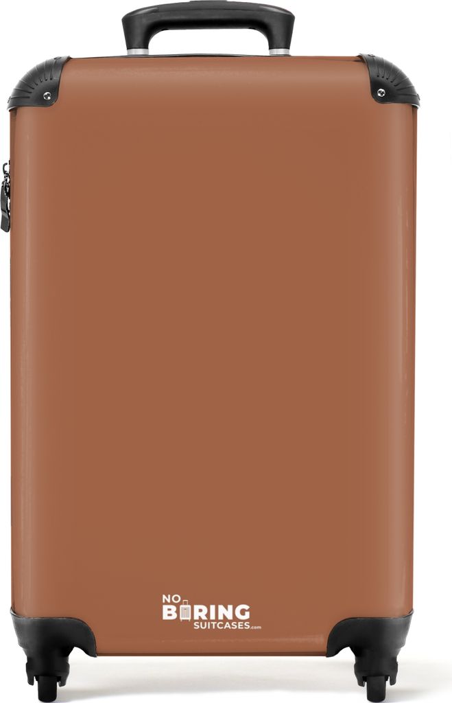 NoBoringSuitcases.com Koffer Handgepäck Trolley Rollkoffer Kleine Reisekoffer mit 4 Rollen - Terrakotta - einfarbig - Cabin Size < 55x40x23 cm &...
