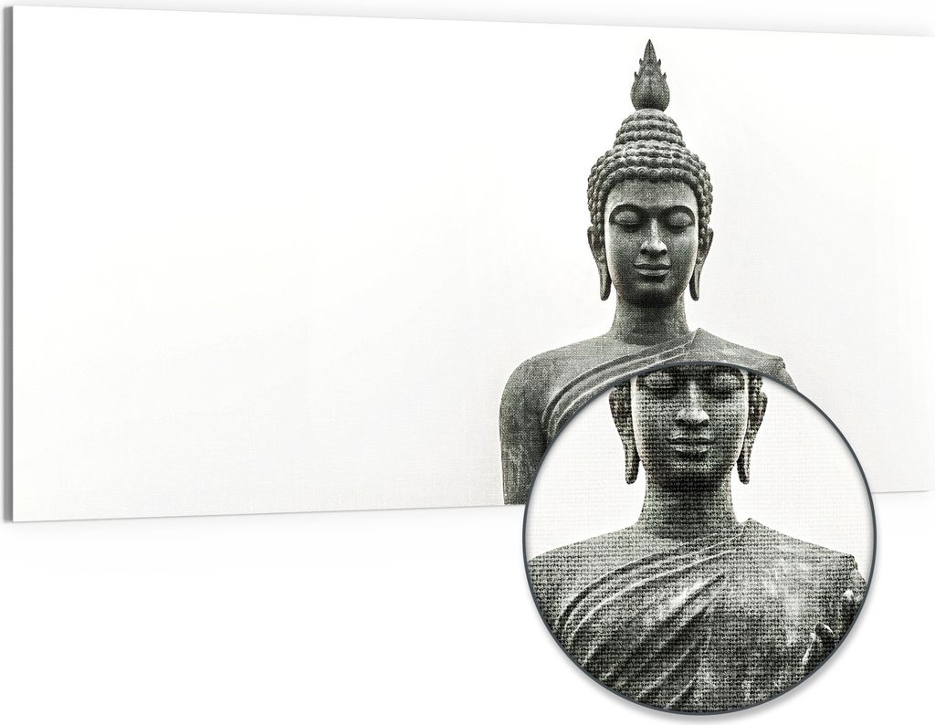 DEQORI Hybrid Leinwand Bild 100x50 cm 'Göttliche Stille' Wandbild Glas flach modern