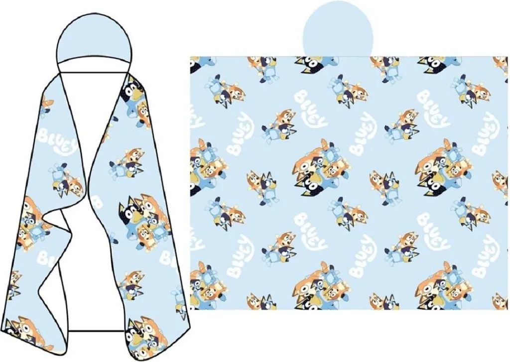 Bluey Set Couverture Moelleuse 120x150 cm avec Capuche Chaude Enfant