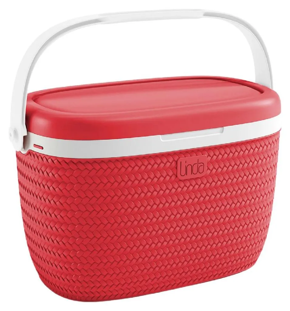 Glacière 18 Litres Linda Rouge pour Camping, Plage et Sorties Route