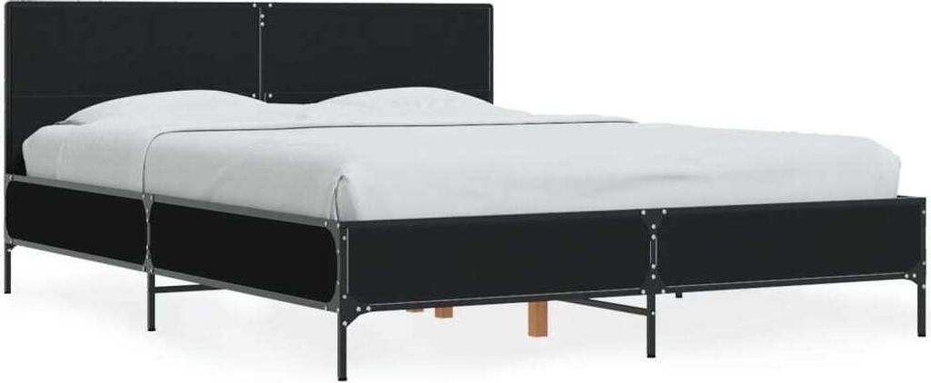 Maison Exclusive - Bettgestell Schwarz 120x200 cm Holzwerkstoff und Metall