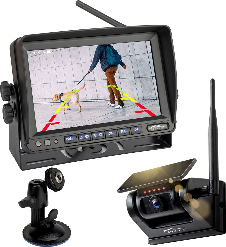 CARMATRIX Solar Rückfahrsystem mit 7" Monitor Produktbild 