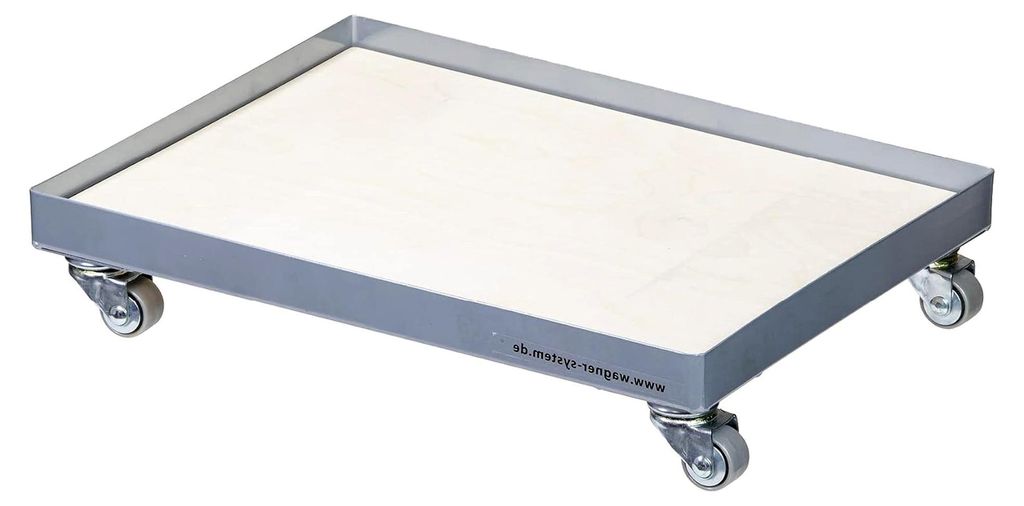 Transportroller Transporthilfe 41 x 31 x 8 cm, Tragkraft 100 kg für genormte Stapelboxen und Getränkekästen, herausnehmbare Ladefläche, wendige...