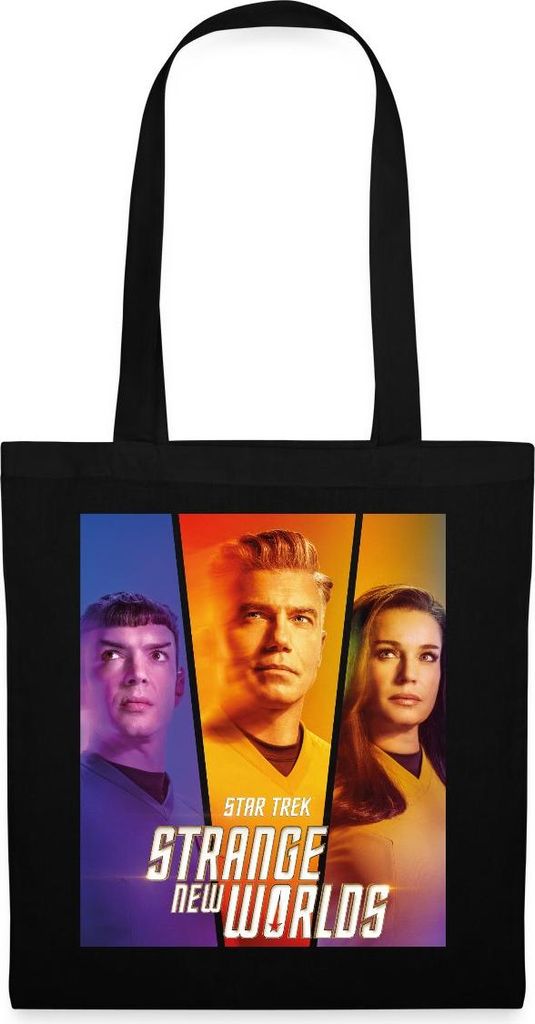 Spreadshirt Star Trek Strange New World Spock, Pike Und Una Stoffbeutel, One size, Schwarz