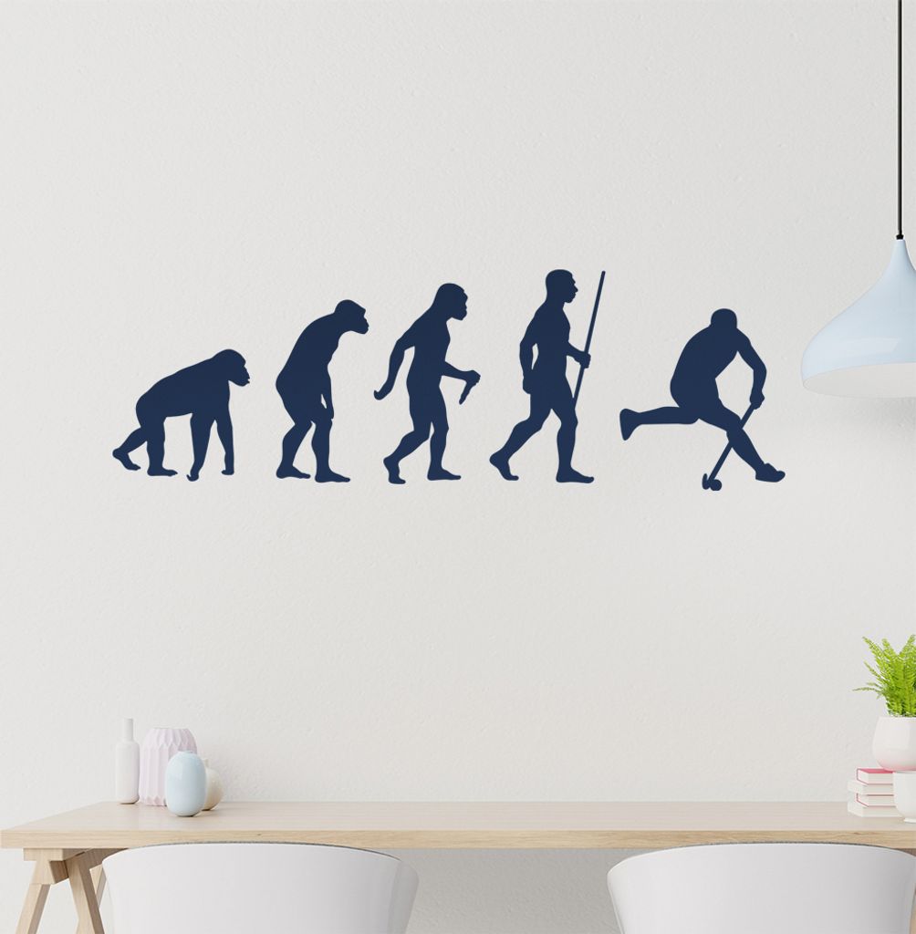 Hockey Ball Evolution Wandtattoo Wandaufkleber Wall Sticker - Dekoration, Küche, Wohnzimmer, Schlafzimmer, Badezimmer
