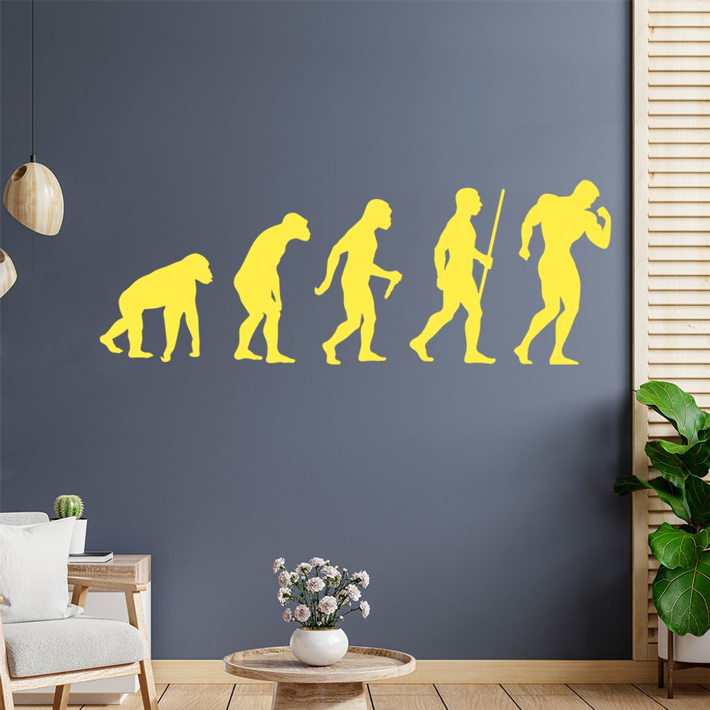 Bodybuilding Evolution Wandtattoo Wandaufkleber Wall Sticker - Dekoration, Küche, Wohnzimmer, Schlafzimmer, Badezimmer