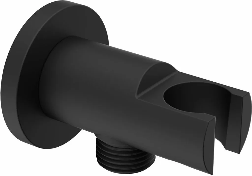 Supporto Doccia Minimalista Nero Opaco - Attacco Universale Ottone
