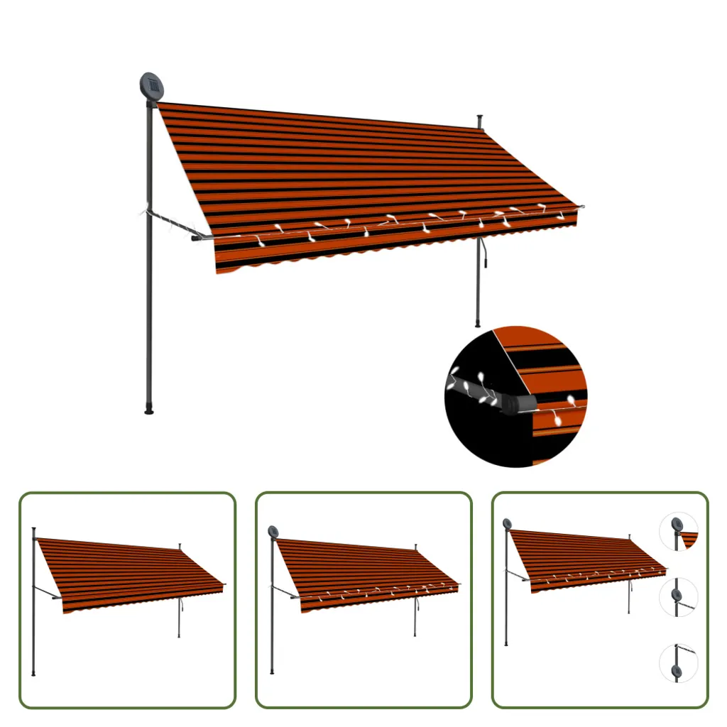 Tenda Retrattile Alta Protezione UV 300cm LED Solari | The Living Store - 8