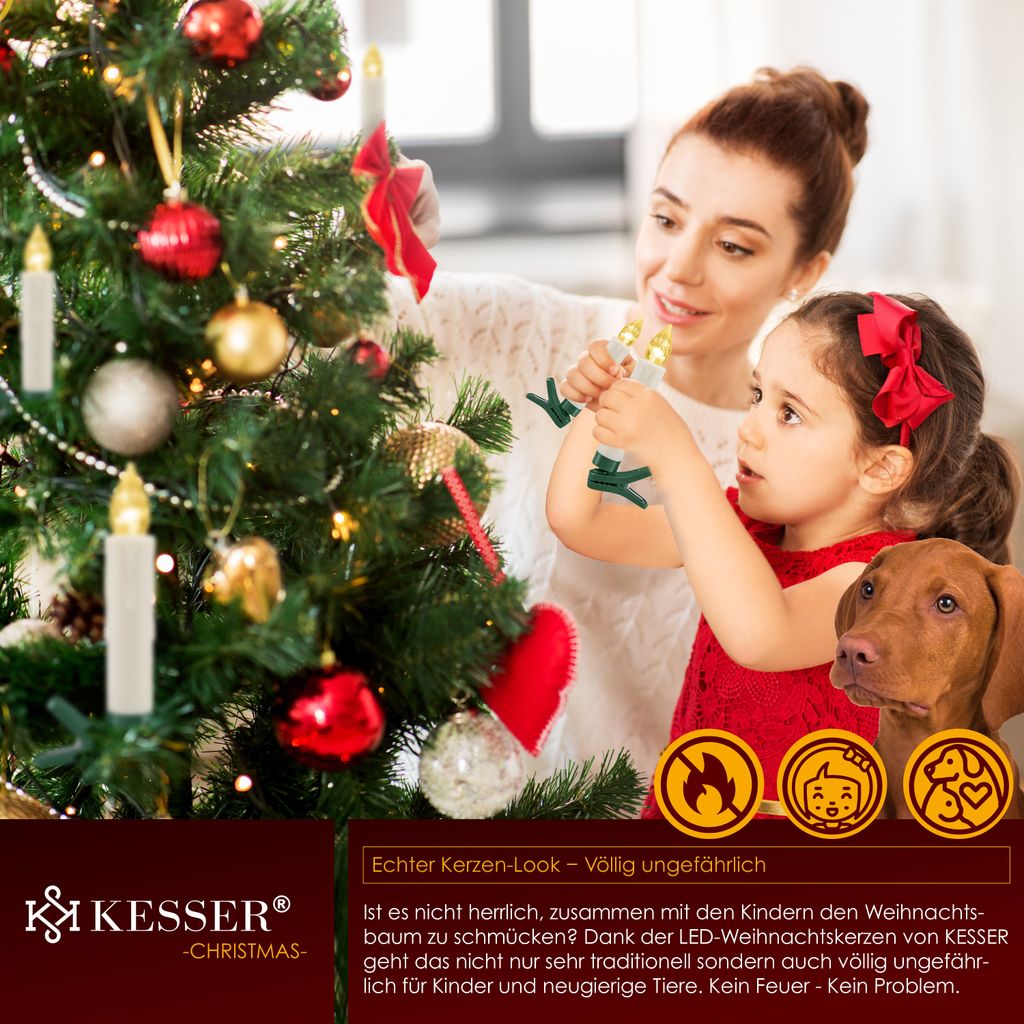 KESSER® Weihnachtsbaumkerzen 20 LED Inkl. Batterien Produktbild 5