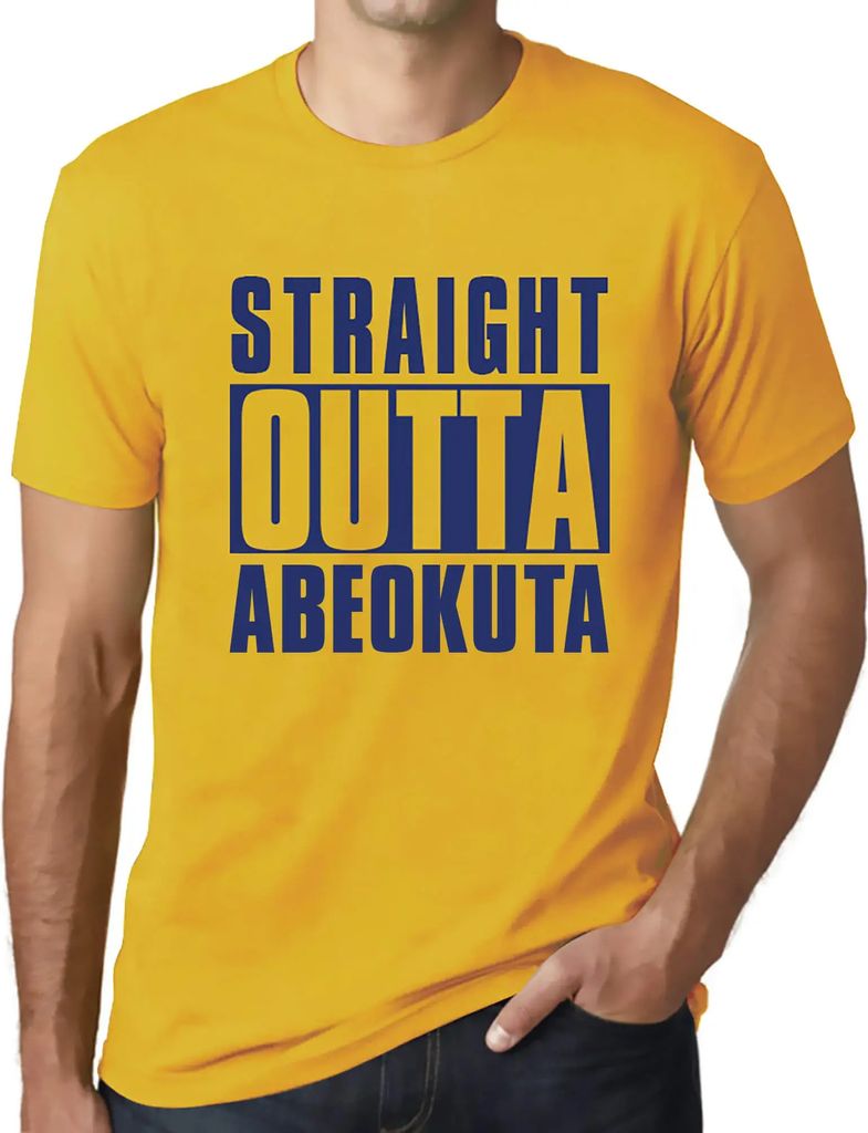 Herren Grafik T-Shirt Direkt aus Abeokuta – Straight Outta Abeokuta – Öko-Verantwortlich Vintage Jahrgang Kurzarm Lustige Druck Geburtstag Ges...