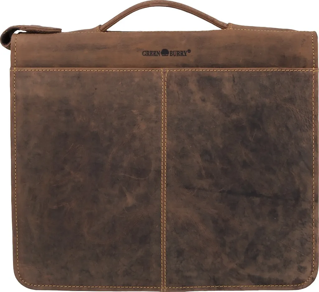 Greenburry 1720-25 Porte-documents Vintage en Cuir de Selle Naturel