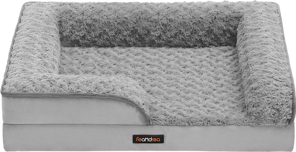 Lettino ortopedico per cani con rivestimento in peluche, 71 x 58 x 16 cm