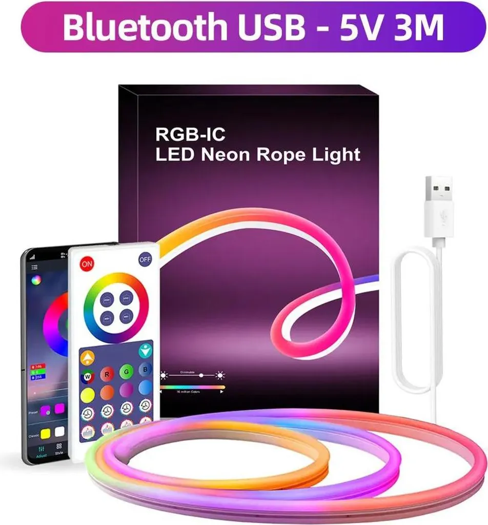 Bande LED Décorative 3m Bluetooth pour Gaming et Ambiance Musicale - 2