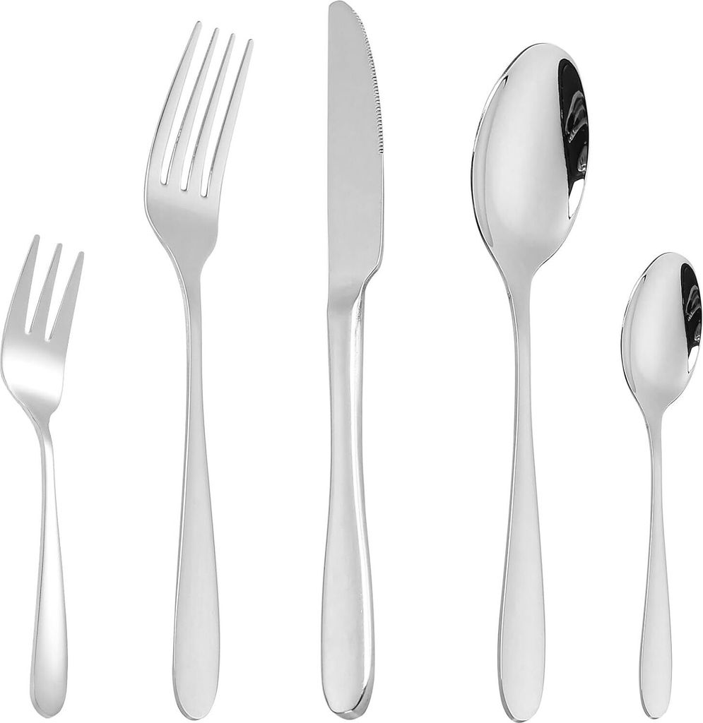 Besteckset 60 teiliges 12 Personen, Edelstahl Besteck Sets mit Messer Gabel L?ffel, Elegantes Essbesteck Set fš¹r Zuhause/Restaurant, Spiegelpoli...