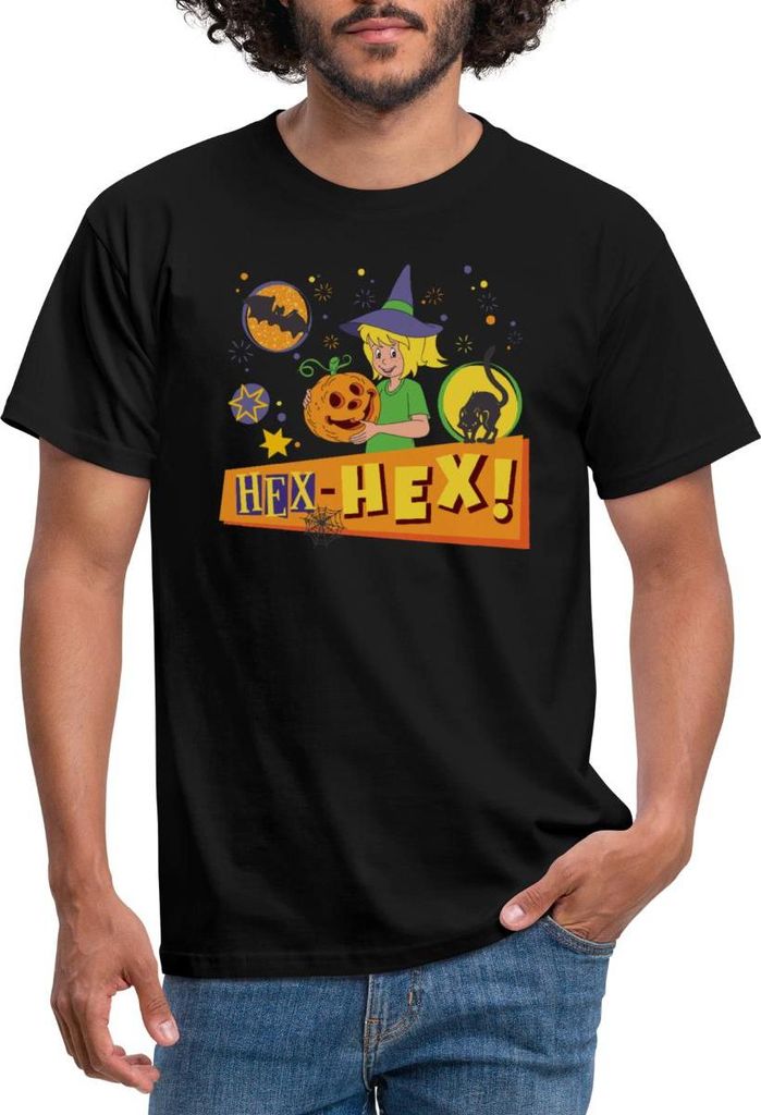 Spreadshirt Bibi Blocksberg Halloween Hex-Hex! Mit Bibi Männer T-Shirt, 4XL, Schwarz