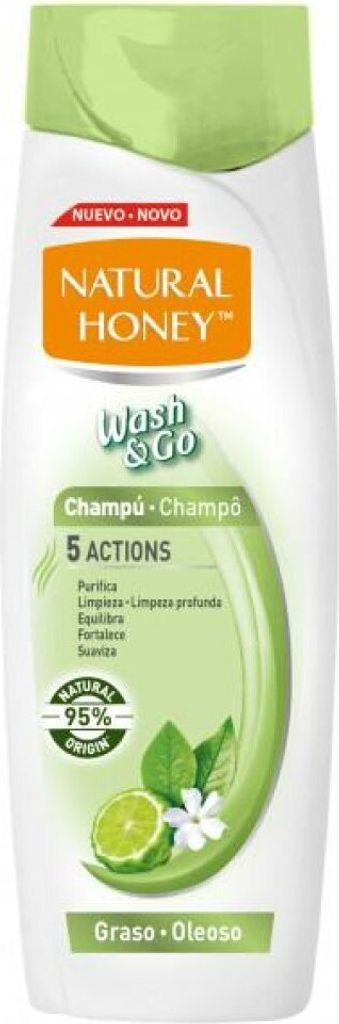 Natural Honey Wash y Go Champú Graso 400ml