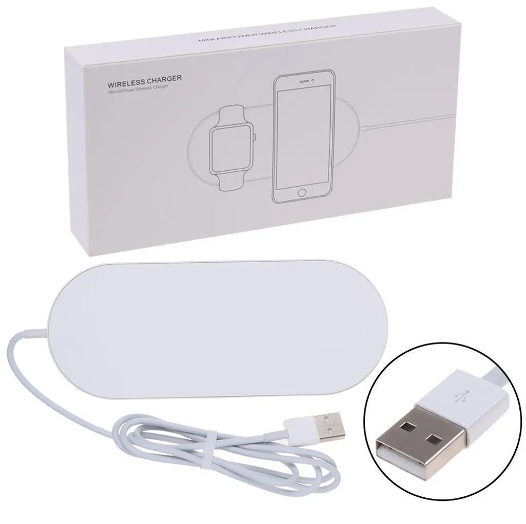 Chargeur sans fil double pour iPhone X, iPhone 8 et Apple Watch Serie