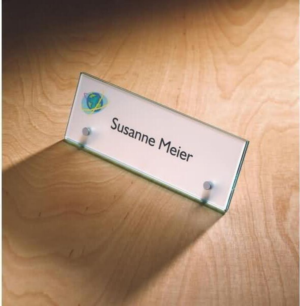 Tischaufsteller Serie Skyline B200xH70mm 2x4mm ES-Glas klar