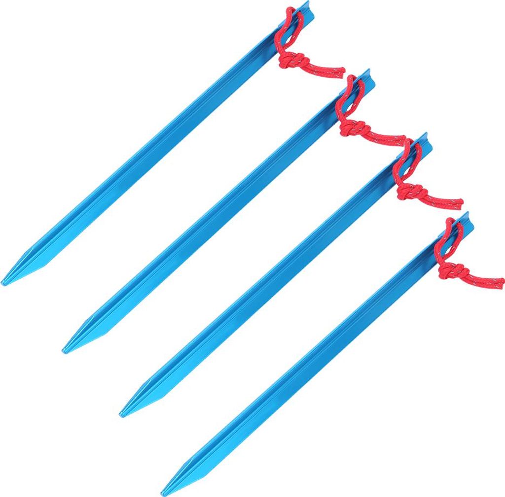 4PCS 23cm Aluminiumlegierung Outdoor Verlängern Ultraleicht Camping Zelt Hering Boden Nagel StakesBlau