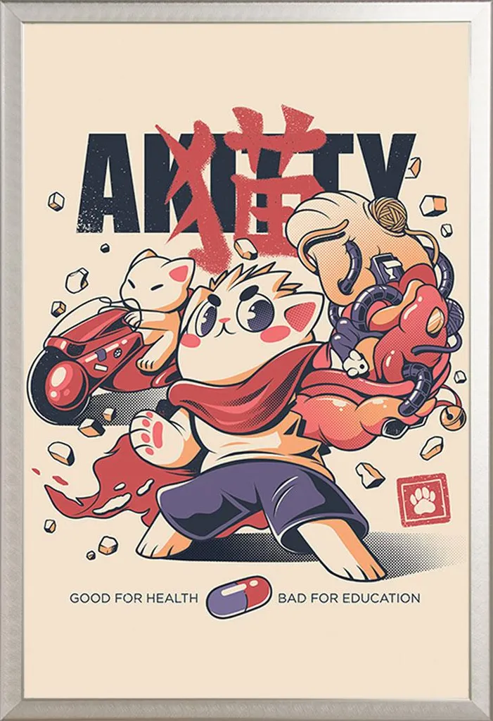 Set Poster Akitty + Cornice Alluminio Shinsuke Silver | Prezzo Top