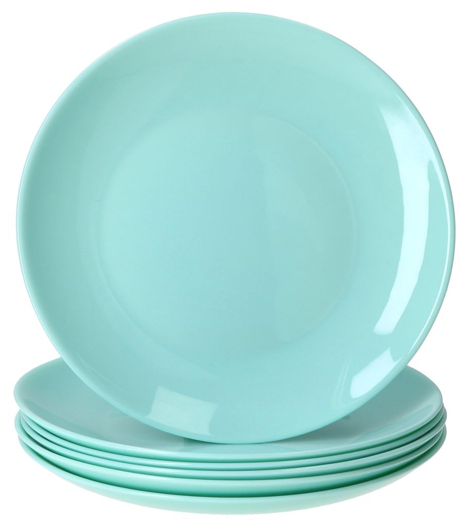 6er Set Mint Kuchenteller aus Glas Ø 19 cm flach modern Produktbild 