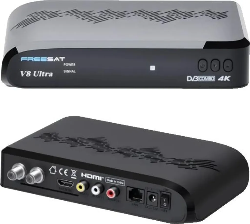 Récepteur Satellite 4K Ultra HD FREESAT V8 Ultra DVB-S2X Prise UE