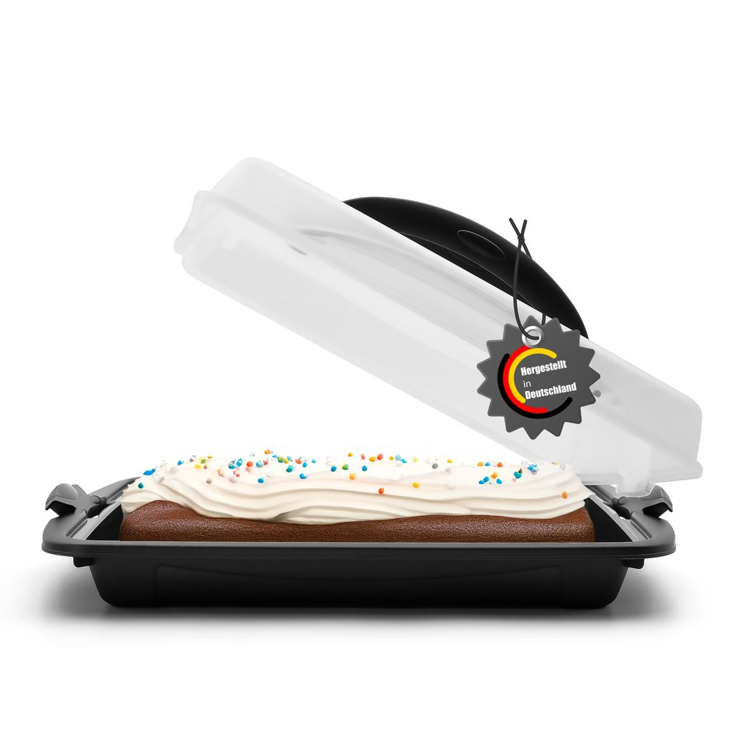 BigDean Kuchen Transportbox Rechteckig mit 2 Tragegriffen Produktbild 