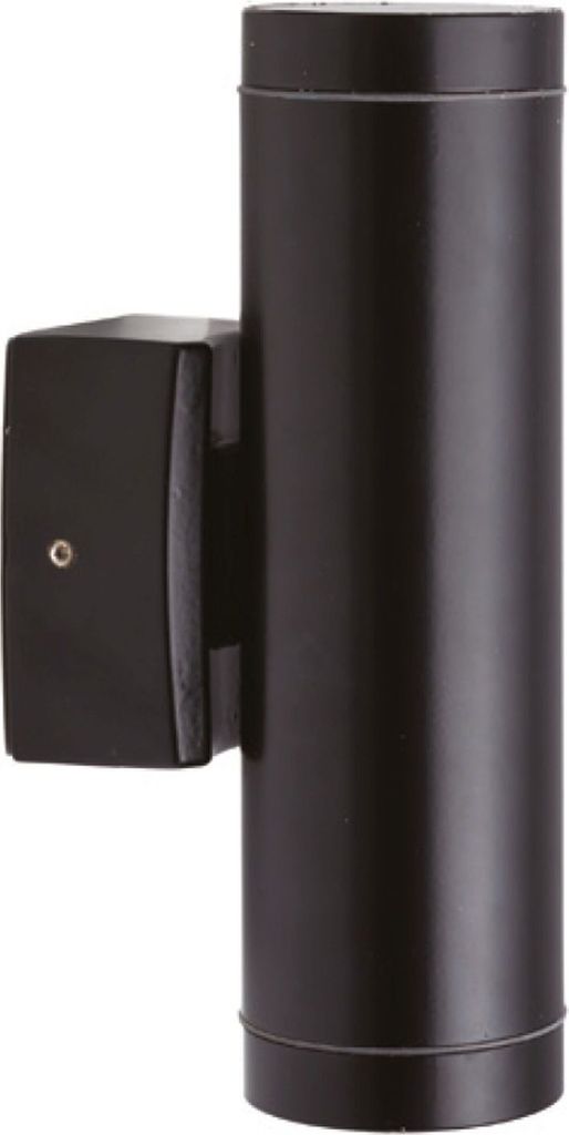 Außenwandleuchte Messing massiv Up Down H: 21 cm IP64 Schwarz GU10 2-flammig Wandlampe außen Fassade