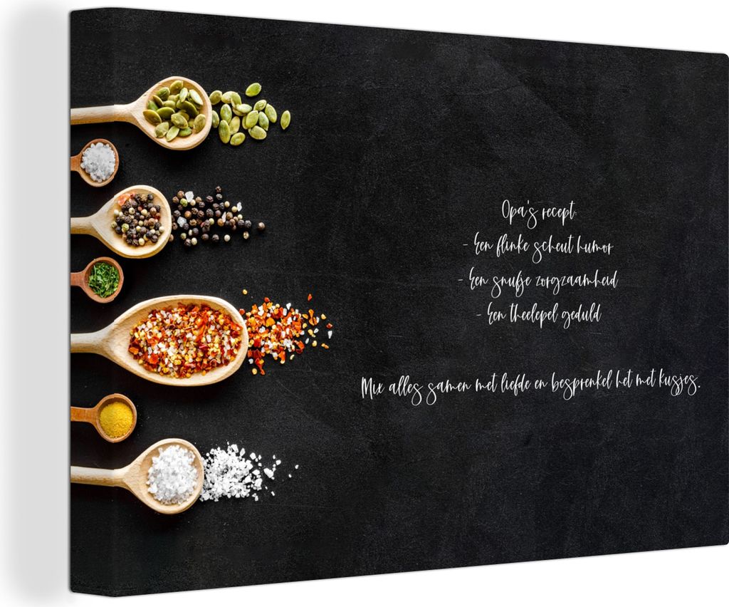 OneMillionCanvasses - Leinwandbilder - 140x90 cm, Sprichwörter - Großvaters Rezept - Zitate - Großvater - Kochen, Wandbilder Kunstdruck Wandde...