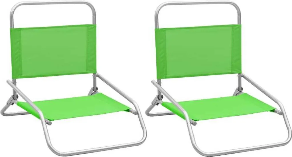Set 2 Sedie da Spiaggia Pieghevoli Verdi | Offerta Mare e Giardino