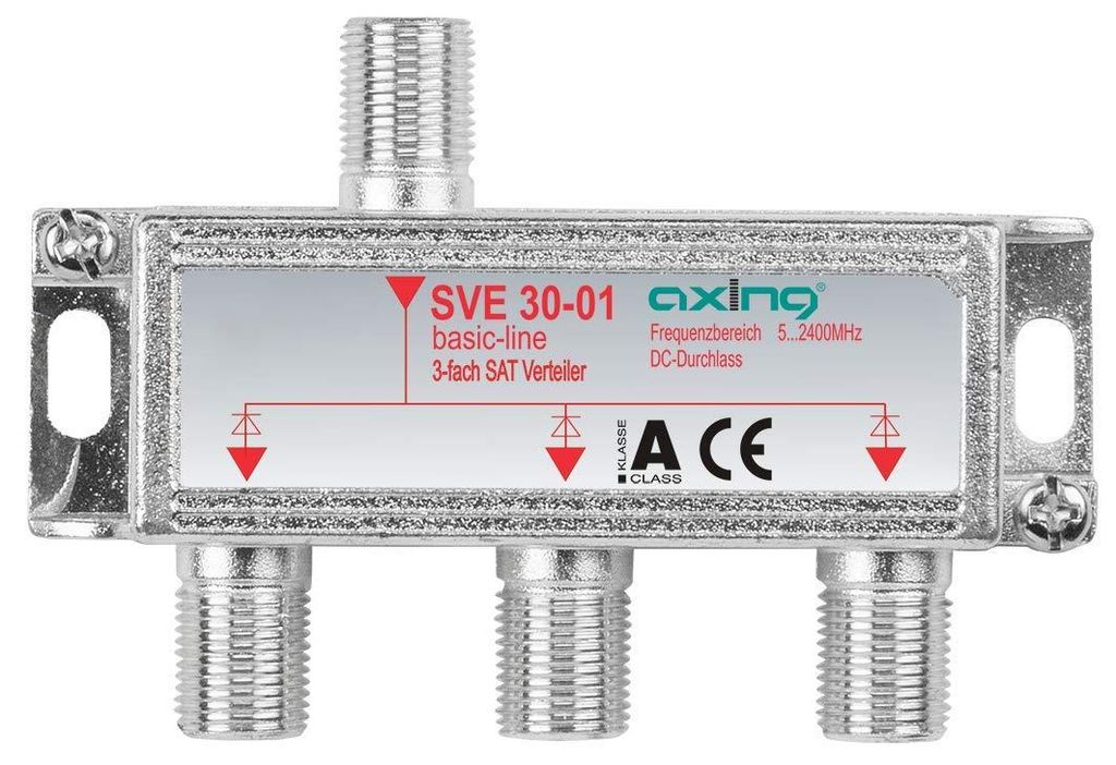 axing SVE03001 - Divisor de cable - 75 Ohm - 5 - 2400 MHz - Imagen del producto 