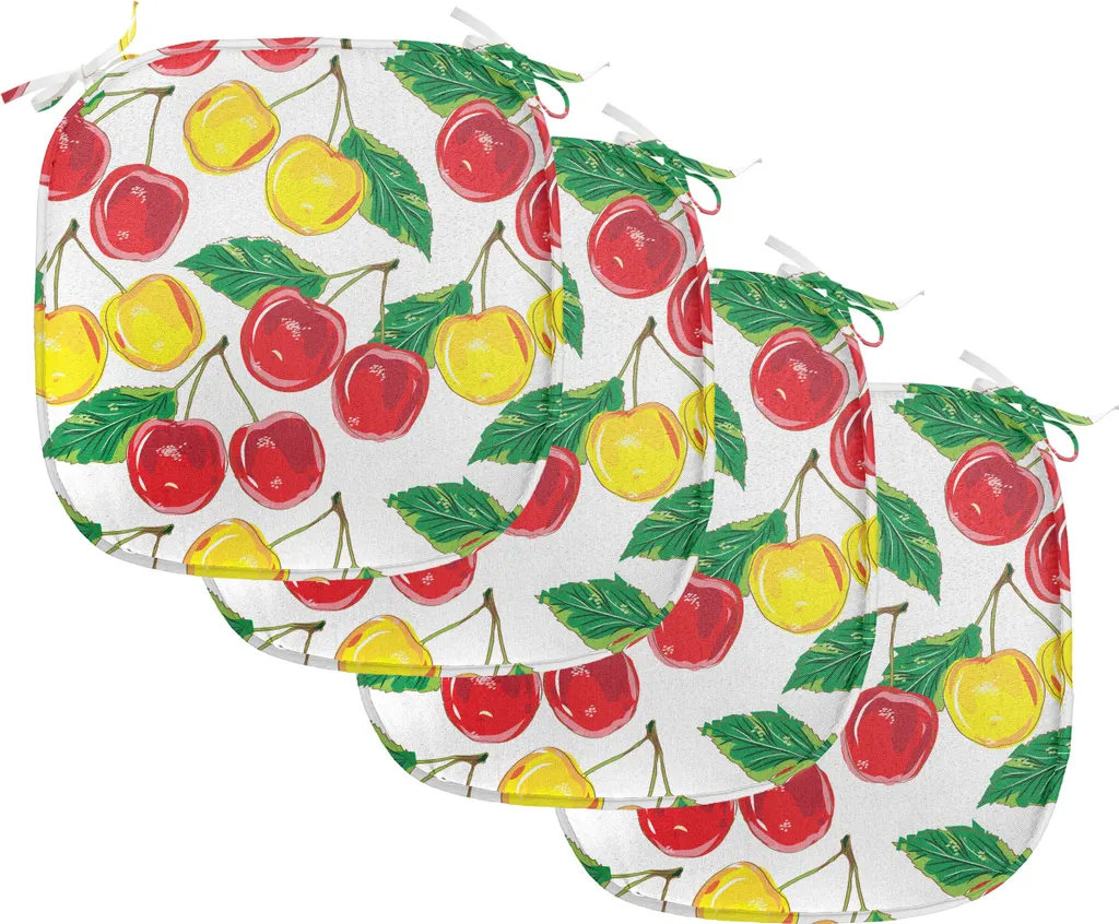 Set 4 Cuscini Sedie 40x40 Impermeabili ABAKUHAUS Ciliegie Colorate