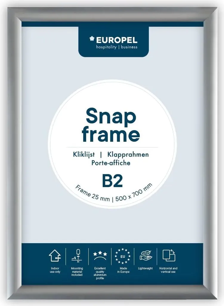 Cadre Affichage B2 Anti-Reflet Argent - Protégez et Sublimez vos Posters