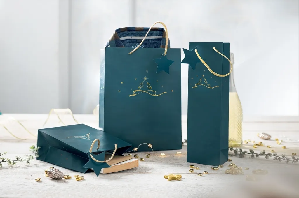 Set 5 Sacchetti Natale SIGEL GT035 17x23 - Decorazioni Regalo Magiche