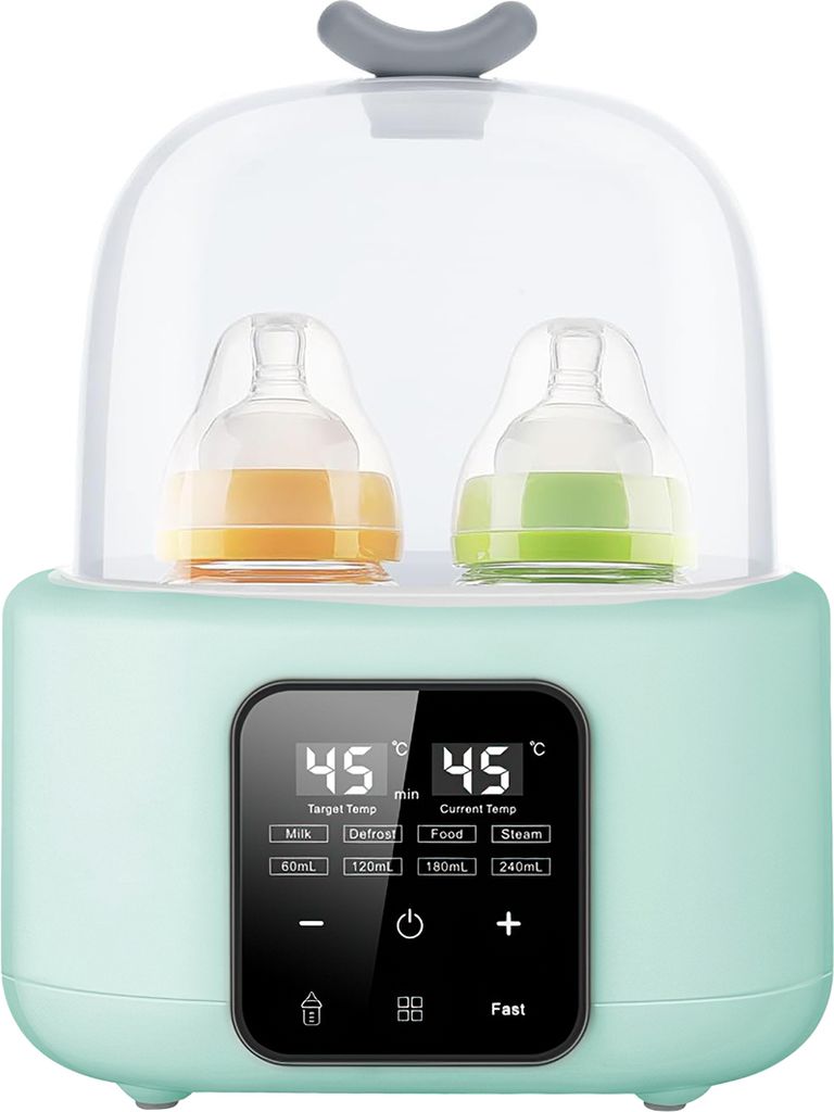 Flaschenwärmer,Flaschensterilisator Mit Timer, einstellbarer Temperatur, LED Anzeige Babykostwärmer ,2 Flaschen Sterilisator für Babyflaschen(Gr...