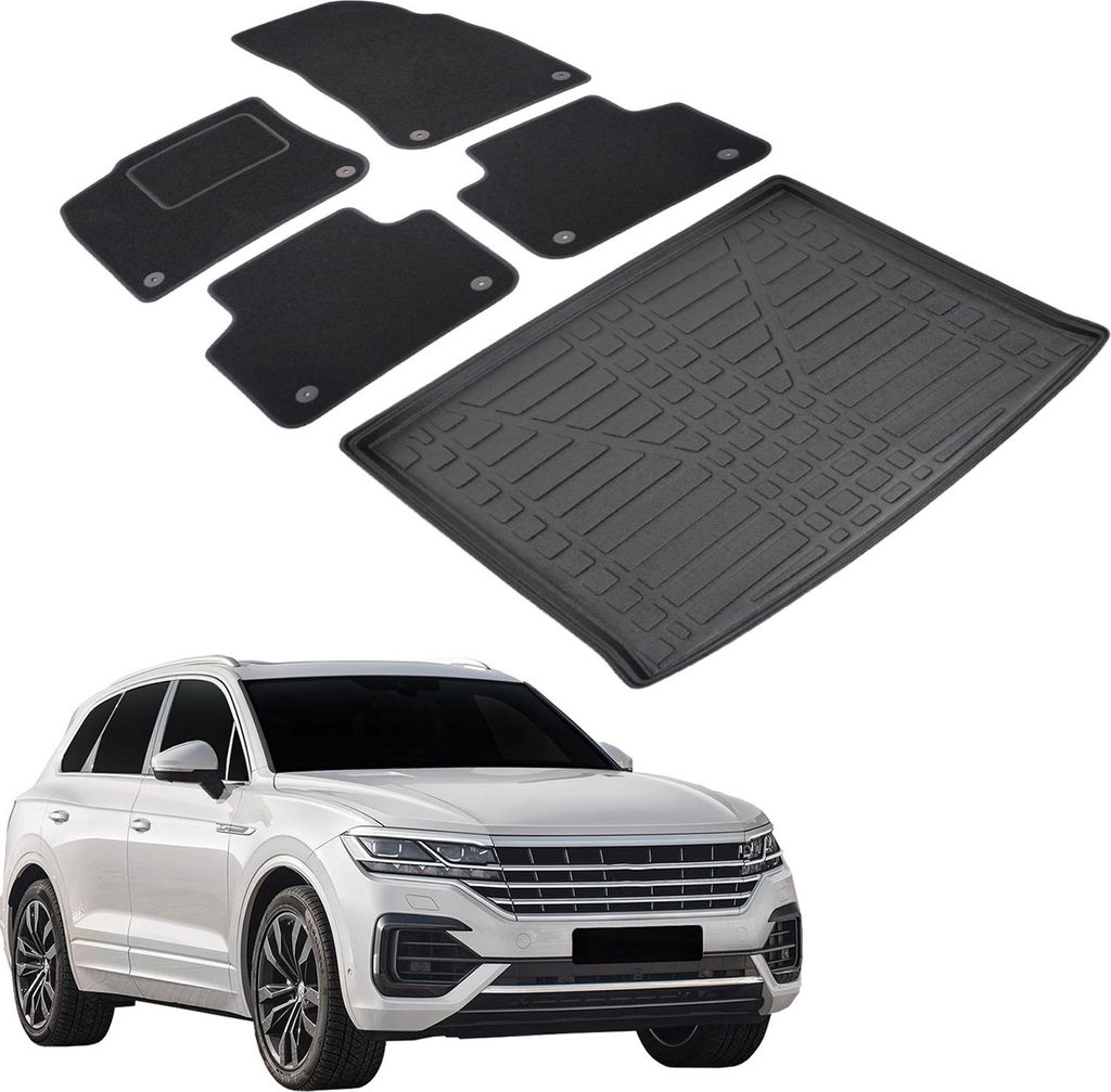Kofferraumwanne Fußmatten Set Für Volkswagen Touareg Ab 2018, Genaue Passform