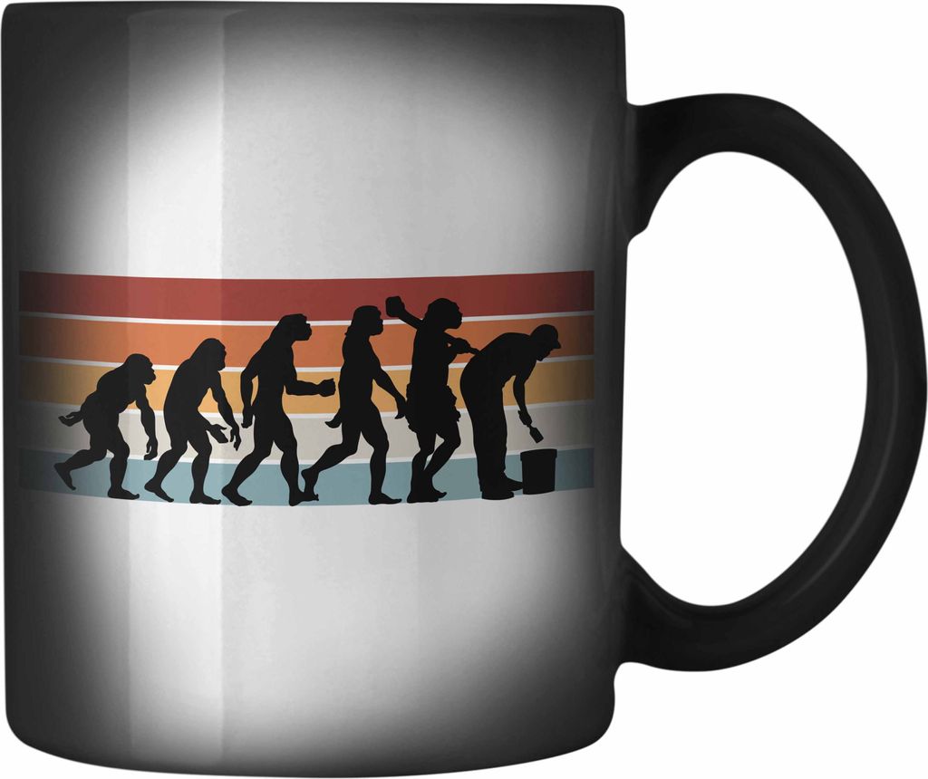 Trendation - Maler Geschenke Farbwechsel Zauber-Tasse Lackierer Lustig Geburtstag (Schwarz)