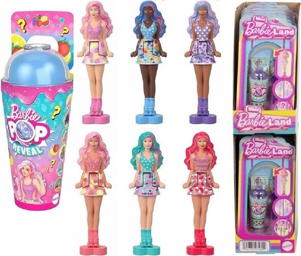 Mini BarbieLand Puppe 4 cm mit Trinkbecher 7,5x15 cm Überraschungsset